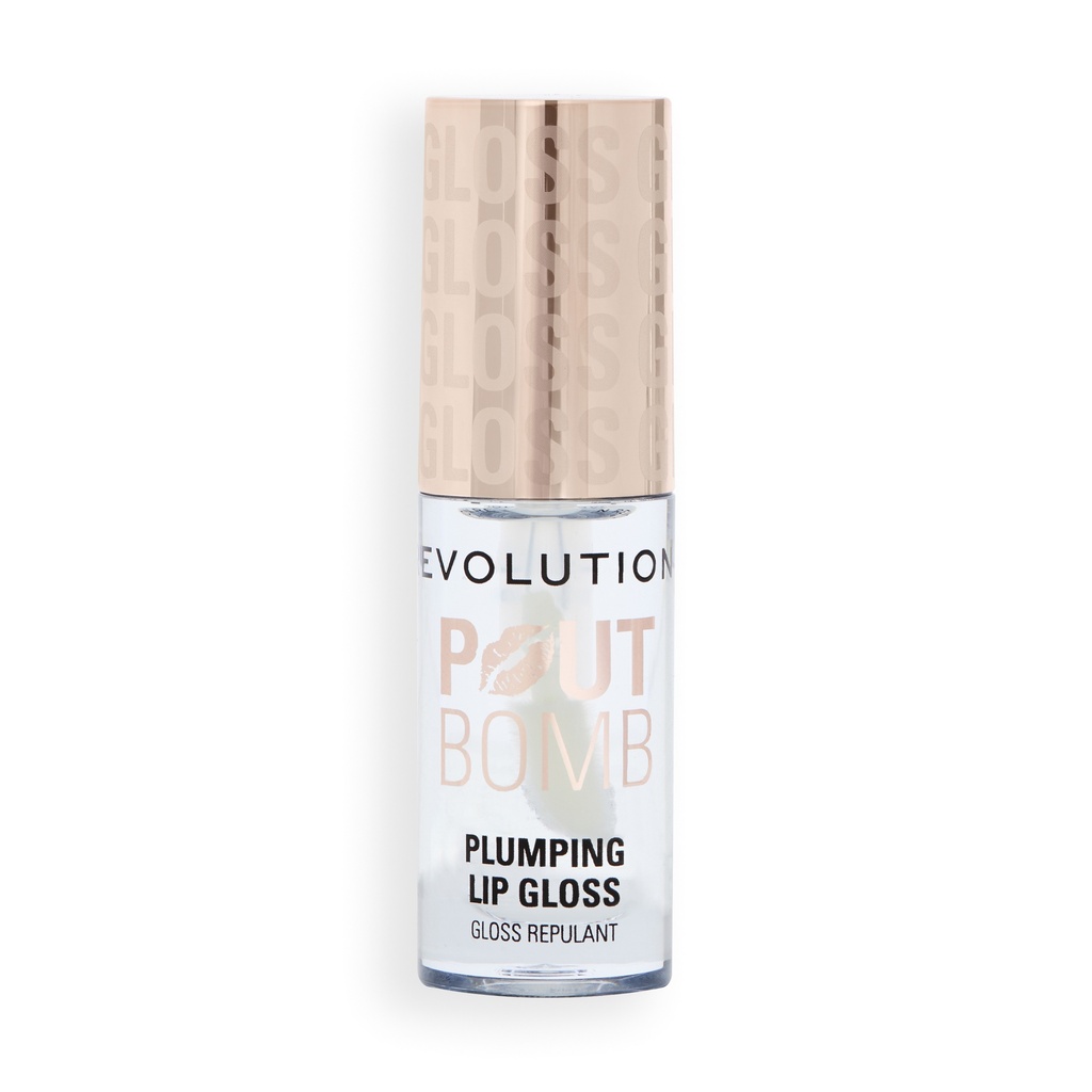 Revolution Pout Bomb Plumping Lip Gloss Glaze Clear Mini