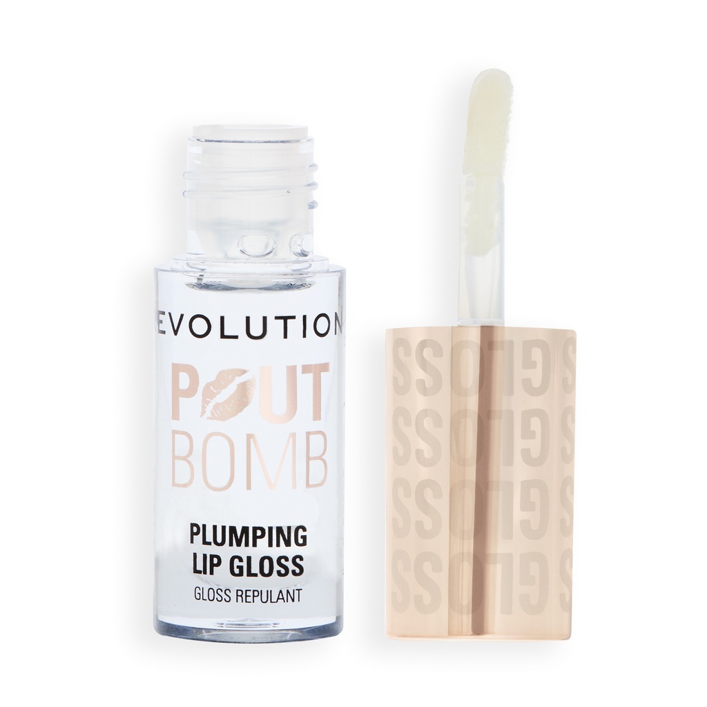 Revolution Pout Bomb Plumping Lip Gloss Glaze Clear Mini