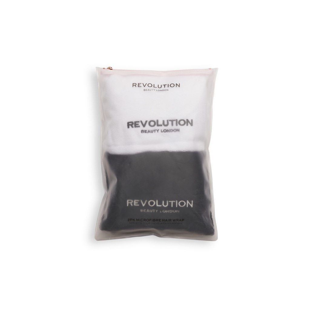 Revolution Haircare 2pk Microfibre Hair Wrap Black/White