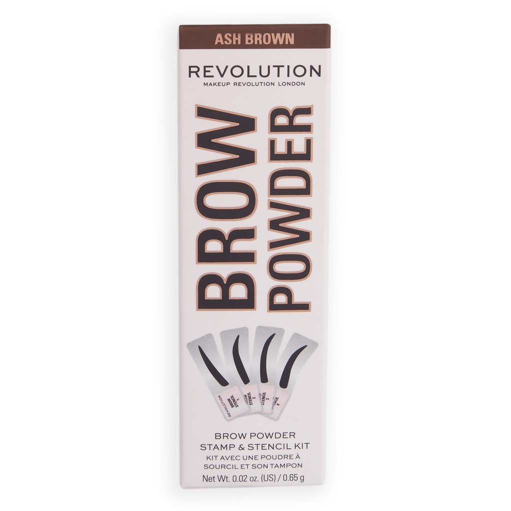 Revolution Brow Powder Stamp & Stencil Kit Ash Brown