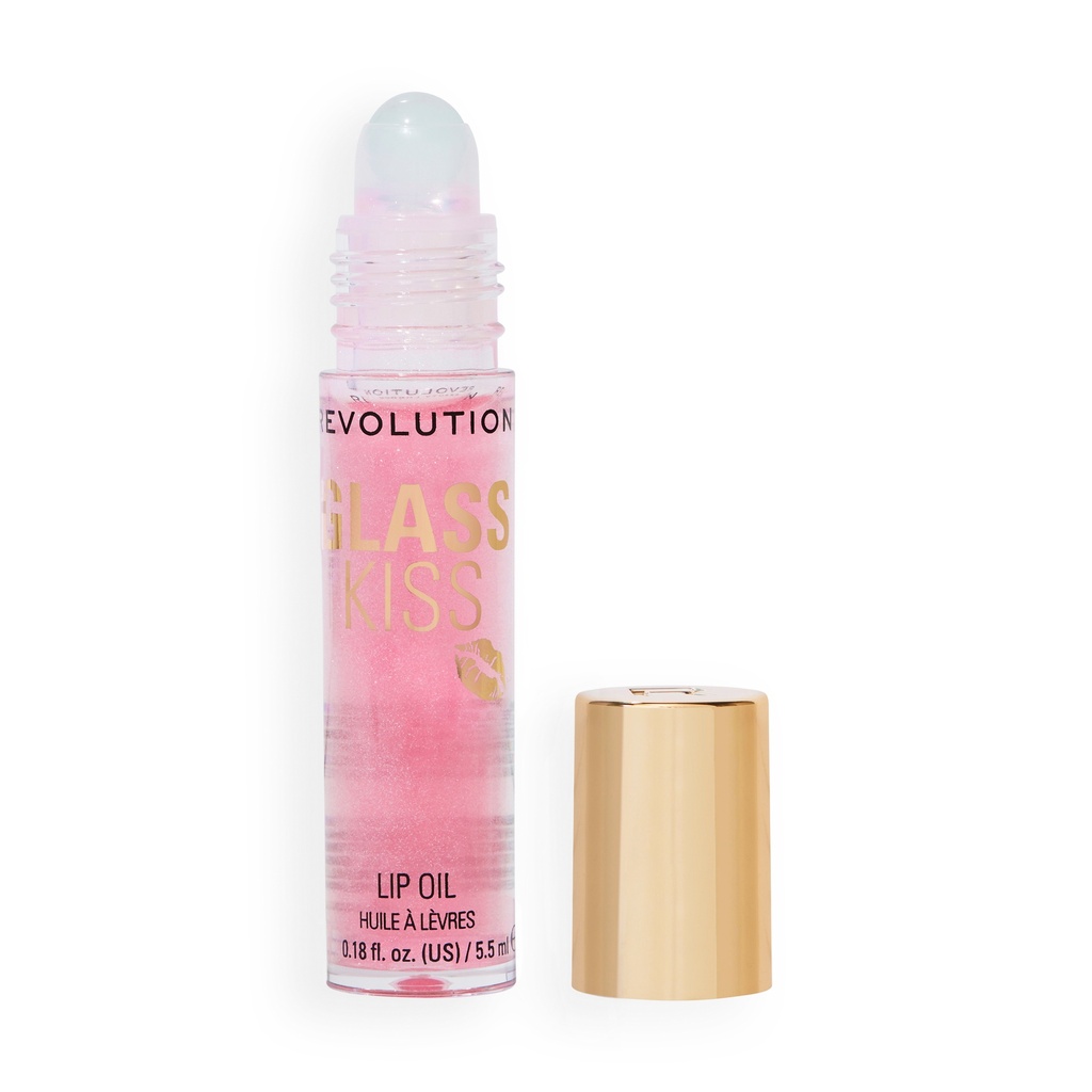 Revolution Glass Kiss Roller Ball Lip Oil Fairytale Pink Shimmer