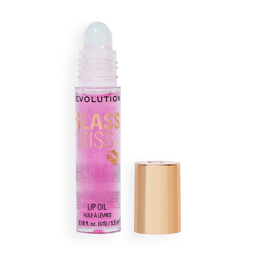 Revolution Glass Kiss Roller Ball Lip Oil Moonlight Clear Shimmer