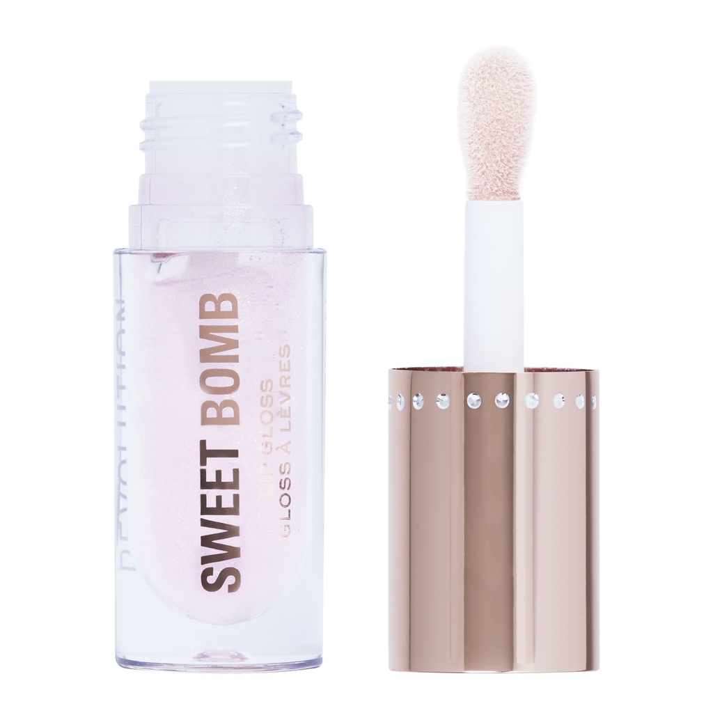 Revolution Y2K Baby Sweet Bomb Lip Gloss Candyfloss Pink Glitter