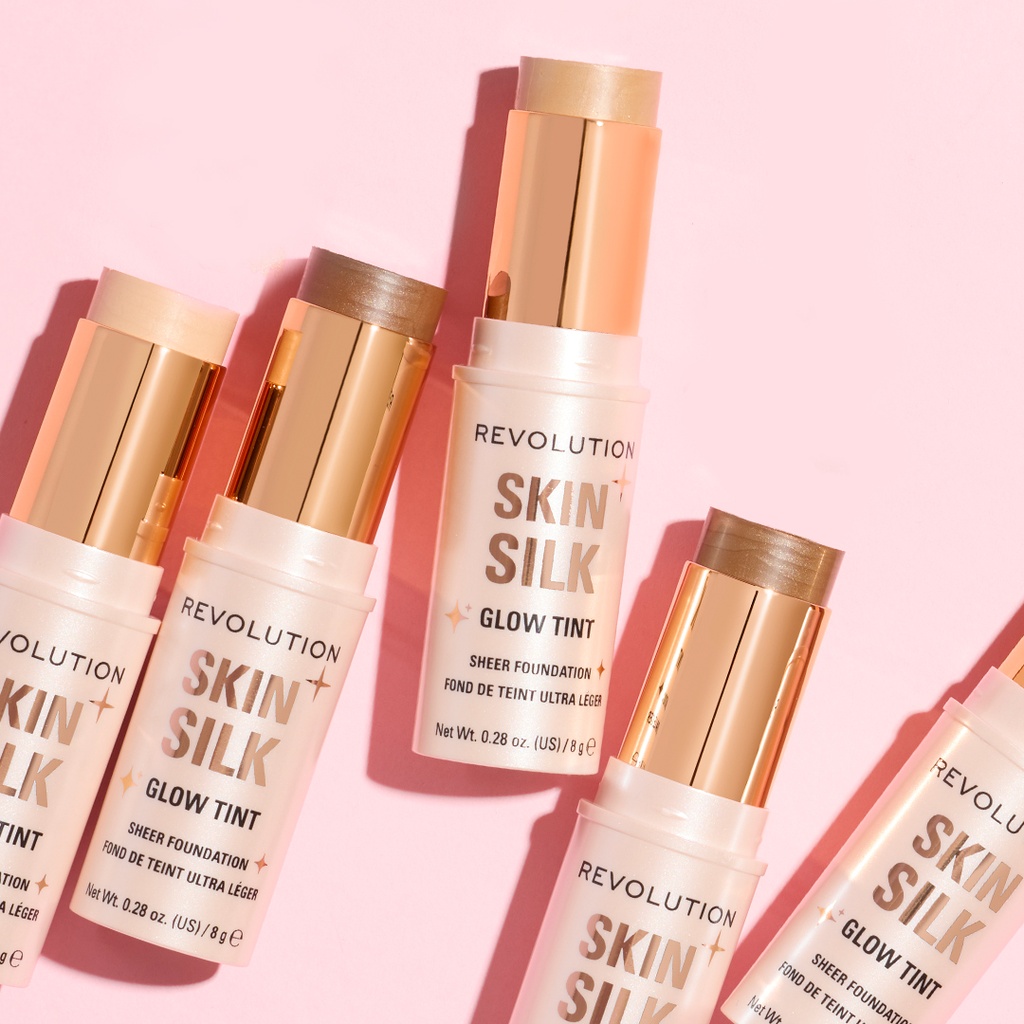 Revolution Skin Silk Glow Tint Sheer Foundation Stick Medium Tan Warm