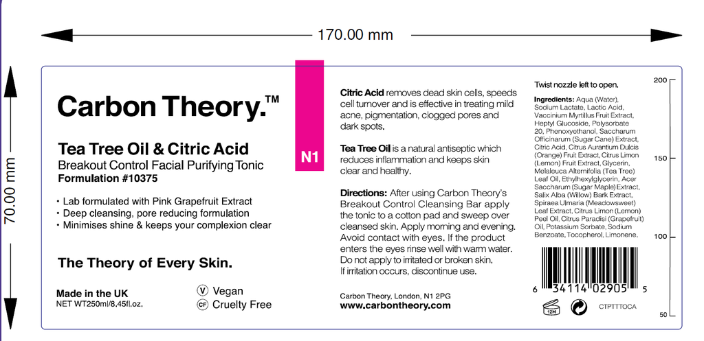 Carbon Theory Tea Tree Oil & Citric Acid Breakout Control Facial Purifying Tonic