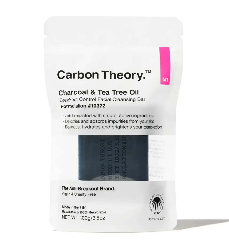 Carbon Theory Charcoal & Tea Tree Oil Breakout Control Facial Cleansing Bar 
