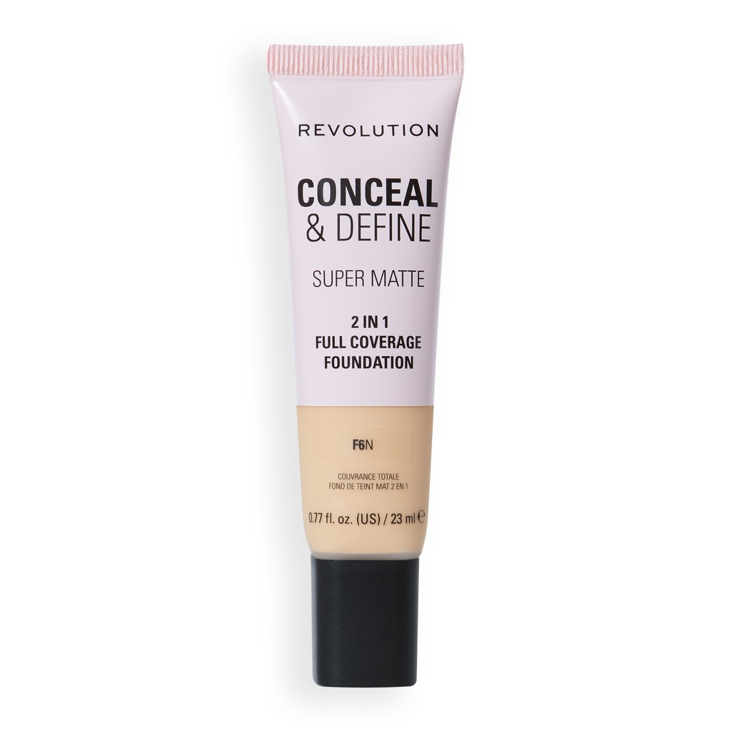 Revolution Conceal & Define Full Cover Tube Foundation F6N