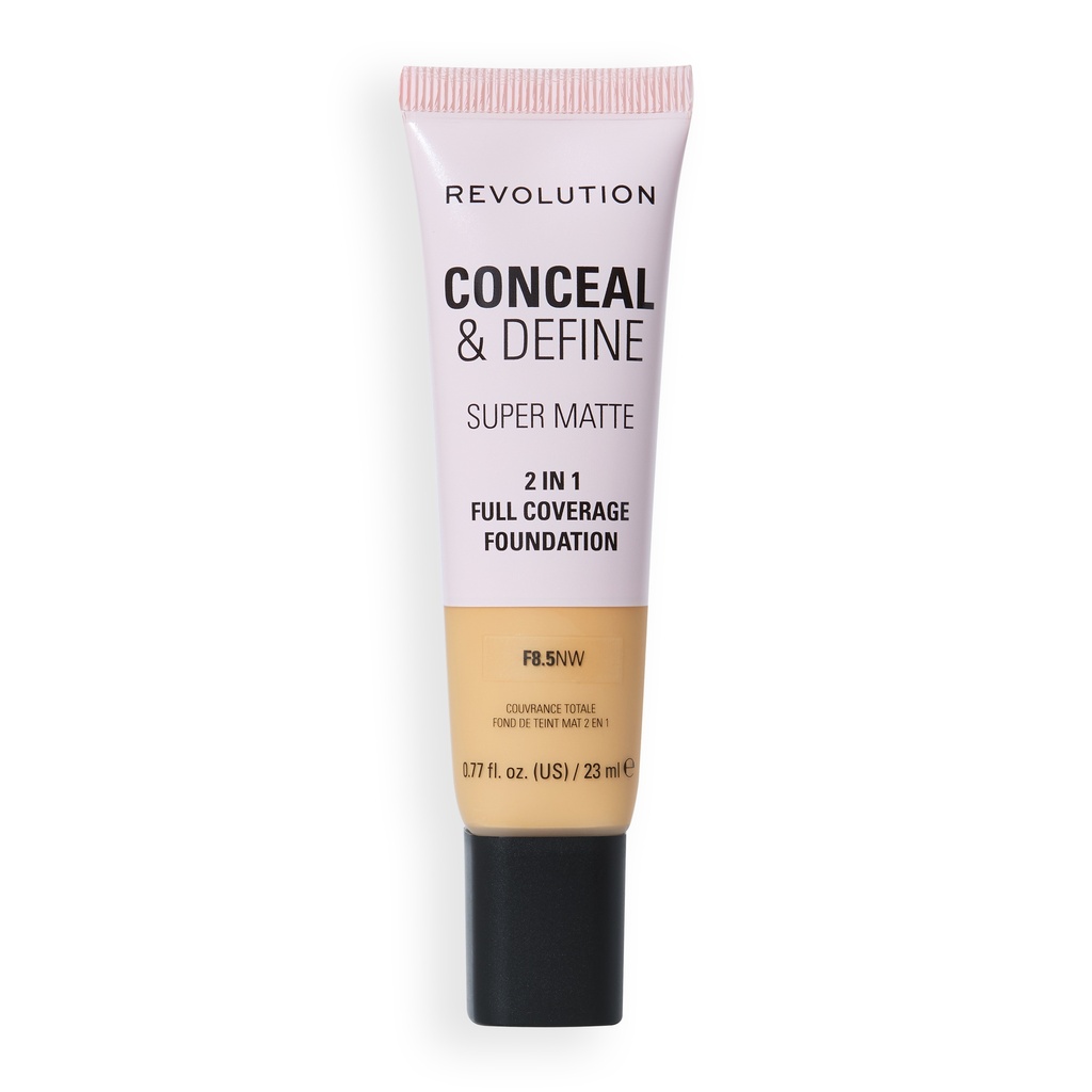 Revolution Conceal & Define Full Cover Tube Foundation F8.5NW