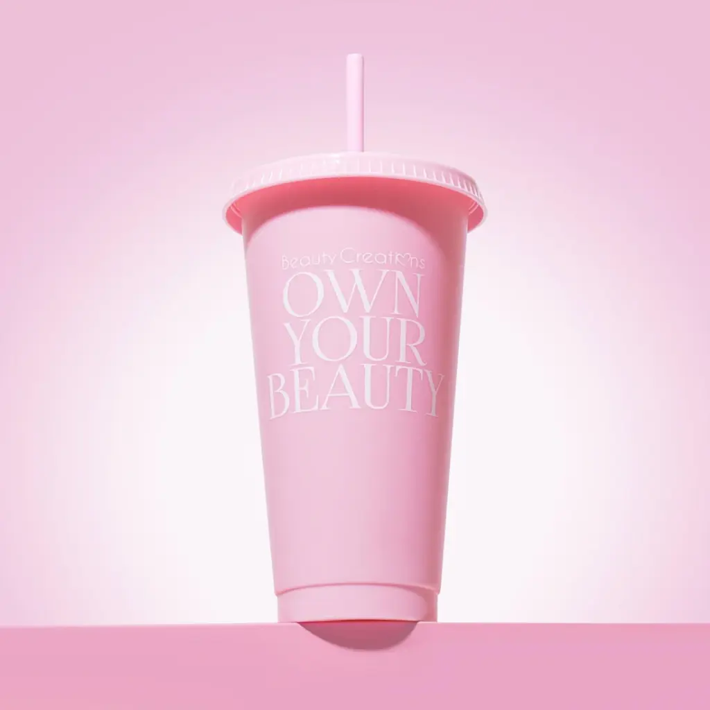 Beauty Creations Pink Cup & Straw Own Your Beauty