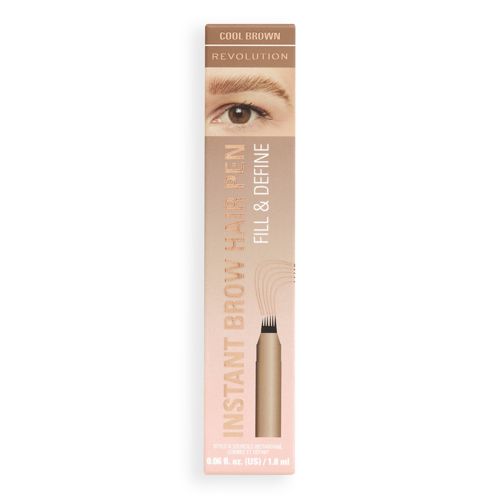 Revolution Instant Brow Hair Pen Cool Brown