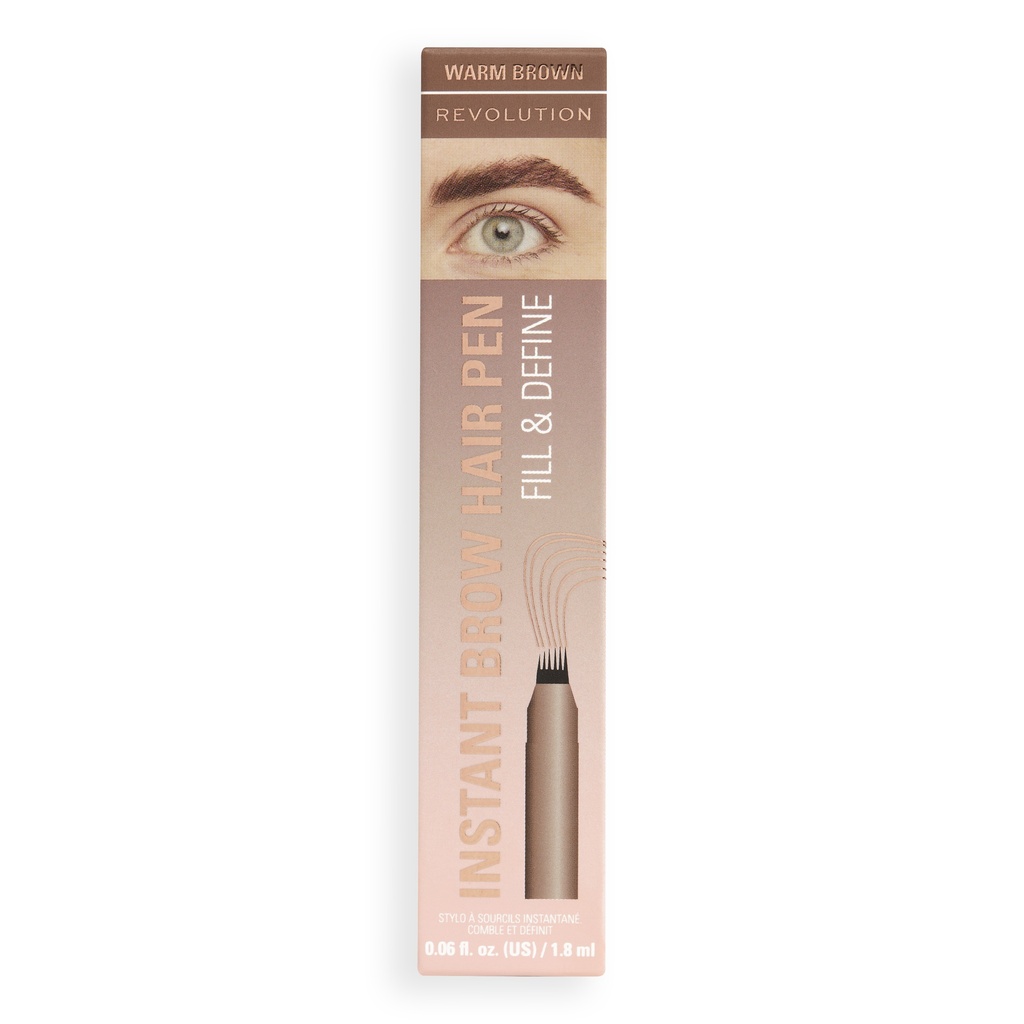 Revolution Instant Brow Hair Pen Warm Brown