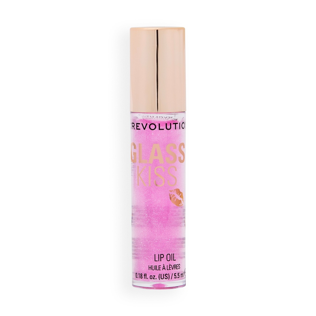 Revolution Glass Kiss Roller Ball Lip Oil Moonlight Clear Shimmer