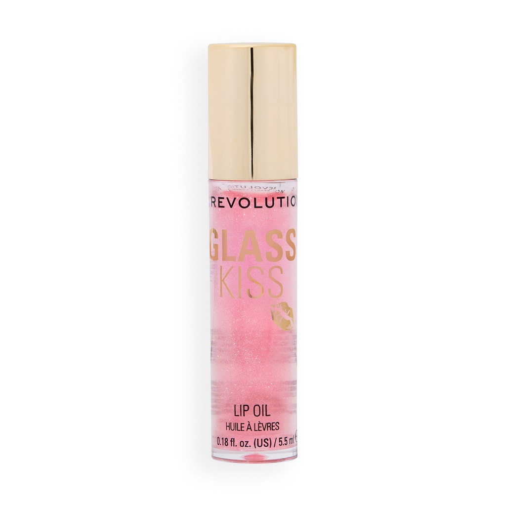 Revolution Glass Kiss Roller Ball Lip Oil Fairytale Pink Shimmer