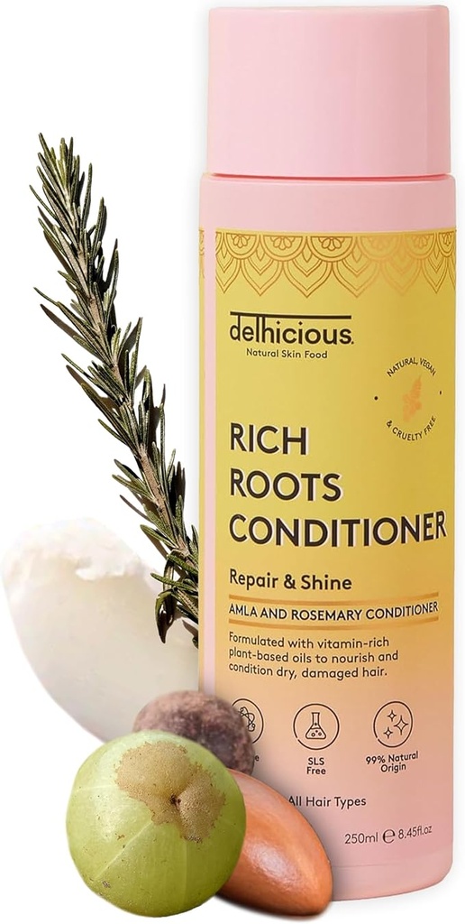 Delhicious Rich Roots Repair & Shine Conditioner - Amla & Rosemary (250ml)